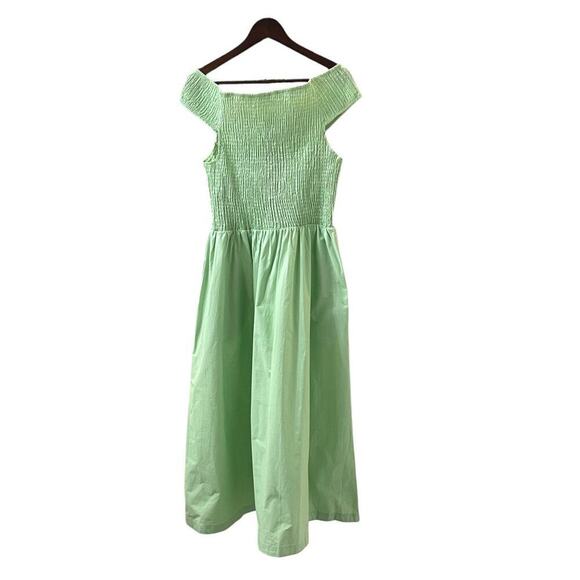 Free People Ceci Smocked Midi Mint Green Size Large NEW - Picture 6 of 9